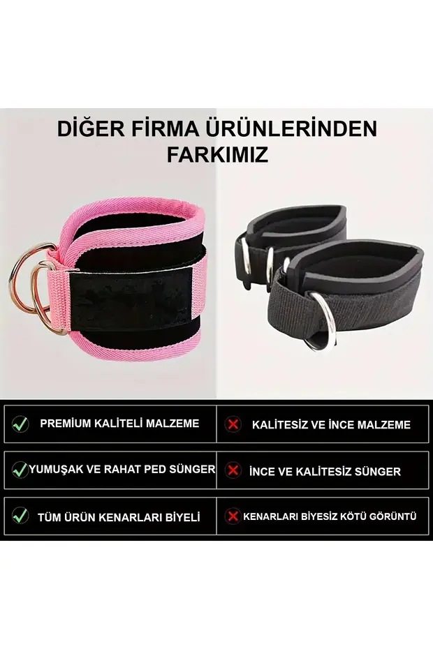  Ayak Kayışı Ankle Strap Bilek Kayışı Ayak Kayışı Fitness Çekiş Aparatı Direnç Ayak Çekme Aparatı